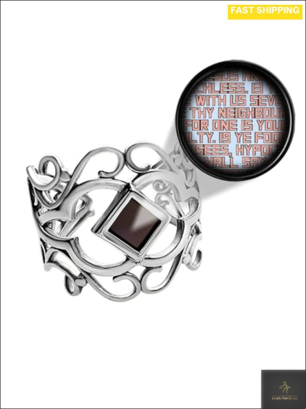 Sterling Silver Celtic Swirl Statement Ring Adjustable Nano Bible